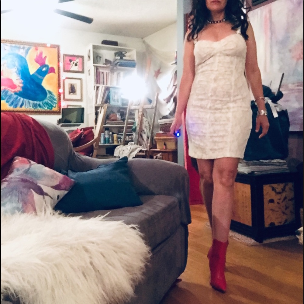 ShoeDazzle Gold Accent Stiletto Booties - Picture 3 of 8